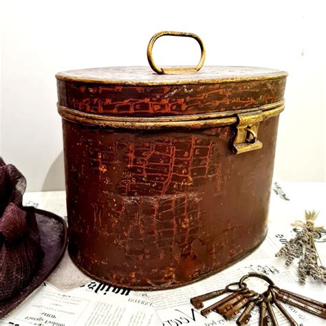 value of old metal hat box|decorative vintage hat boxes.